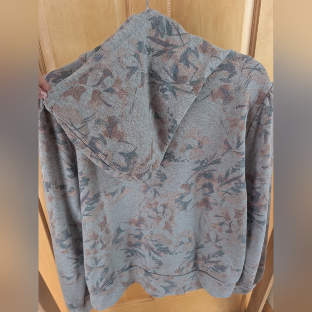LC Lauren Conrad Floral Gray Hoodie - Picture 7 of 8